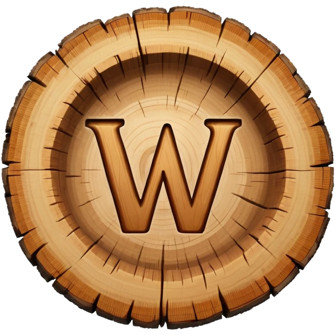 letter w inside tree rings emoji