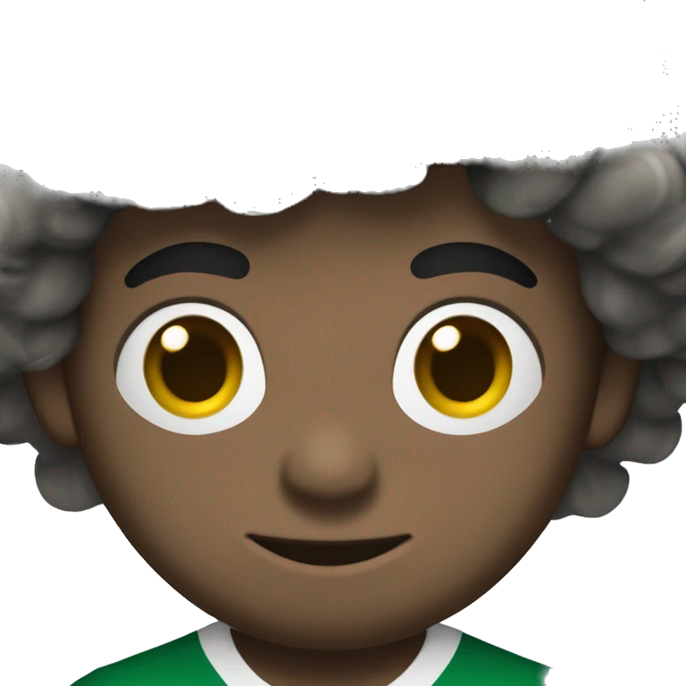 criança menino cabelo preto e liso com camisa do palmeiras pele branca emoji
