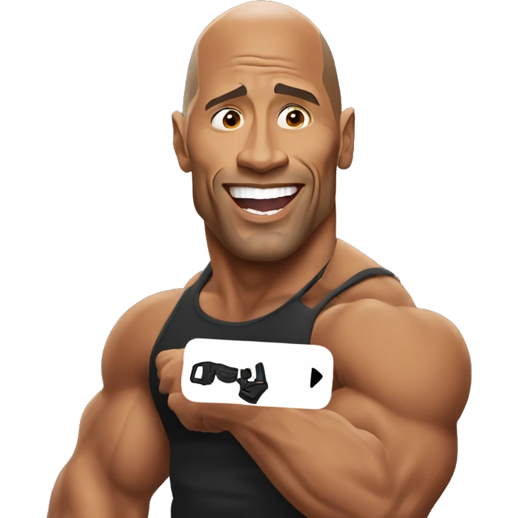 Dwayne Johnson is on the phone emoji