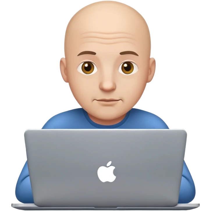 bald guy on laptop emoji