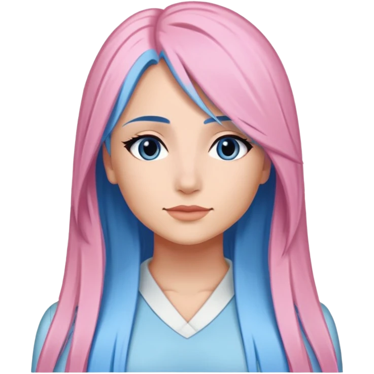 Perfect {{{demi}}} rose straight very very long medium to sky blue hair emoji