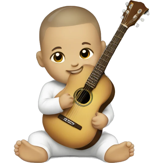Baby with aguitar white emoji