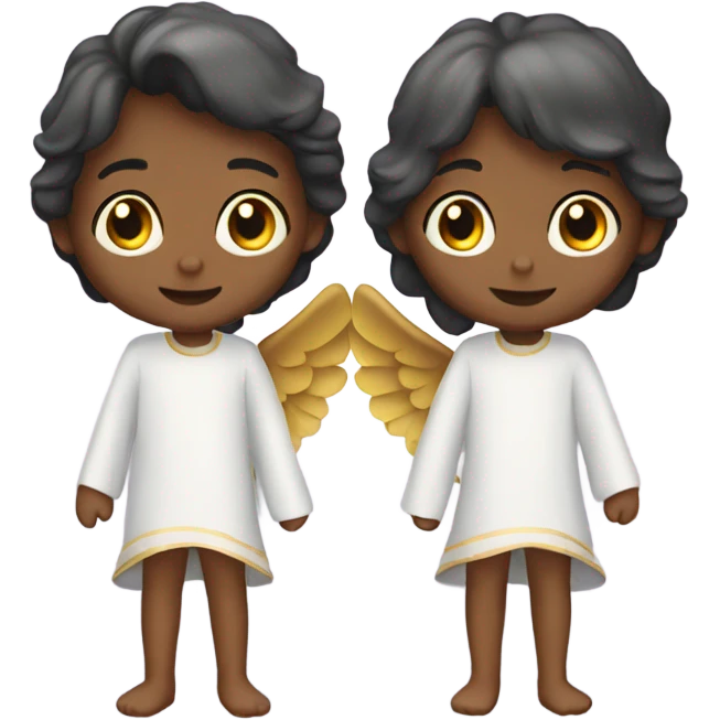 Two angels boy and girl emoji