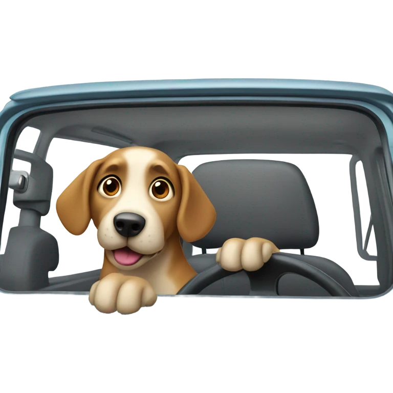 Dog driving a van emoji