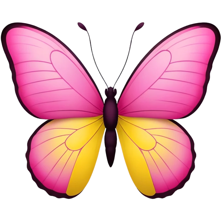 butterfly silhouette in pink and yellow emoji