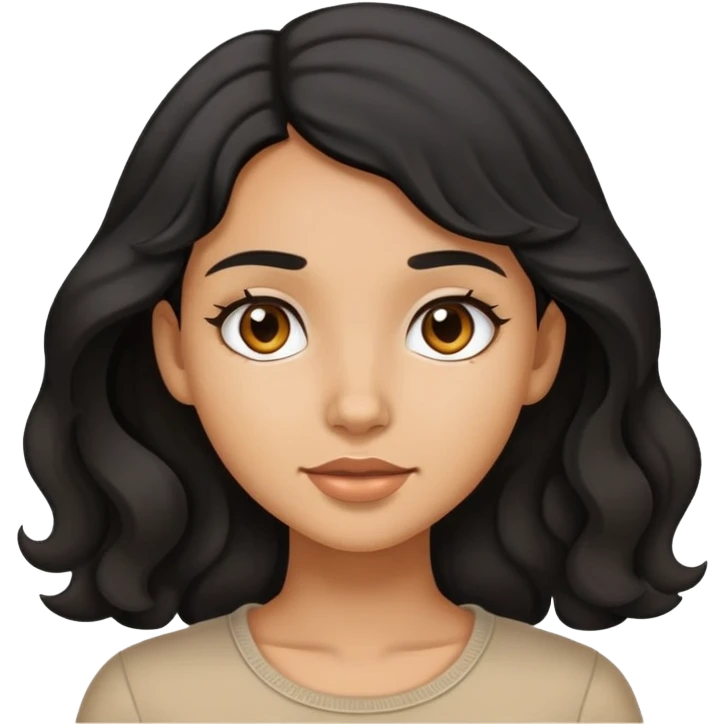 medium tan pretty girl with a little wavy black hair emoji