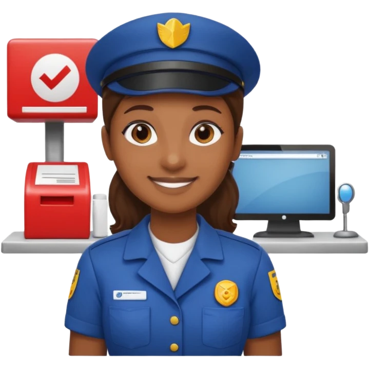 postmaster at counter in postal crew emoji