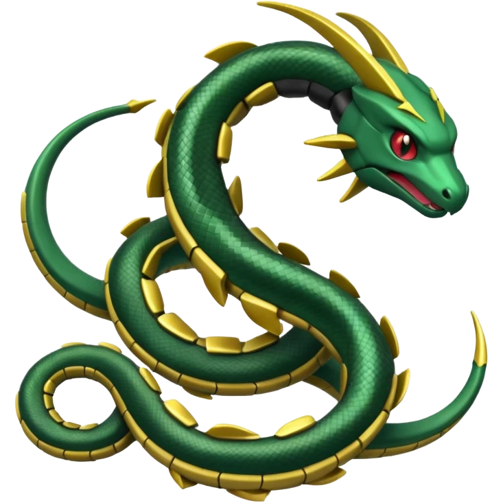 Mega rayuaza pokemon from pokemon anime and make it little cool emoji