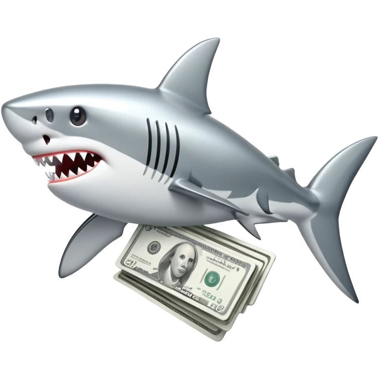 Shark with money clips emoji
