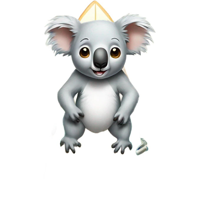 Koala on a surfboard emoji