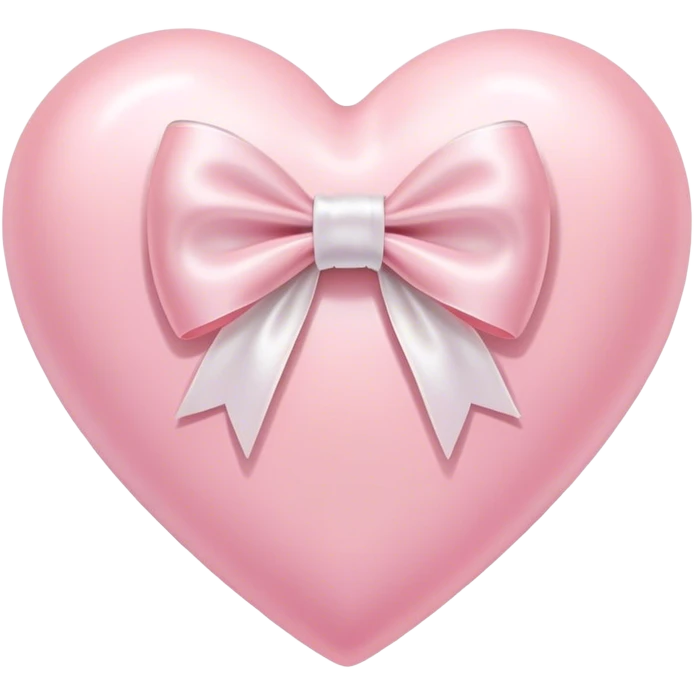 Pastel pink heart with white bow emoji