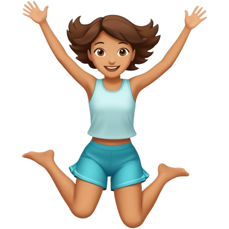 Girl happily jumping emoji