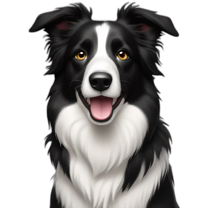 Happy-black-and-white-border-collie emoji