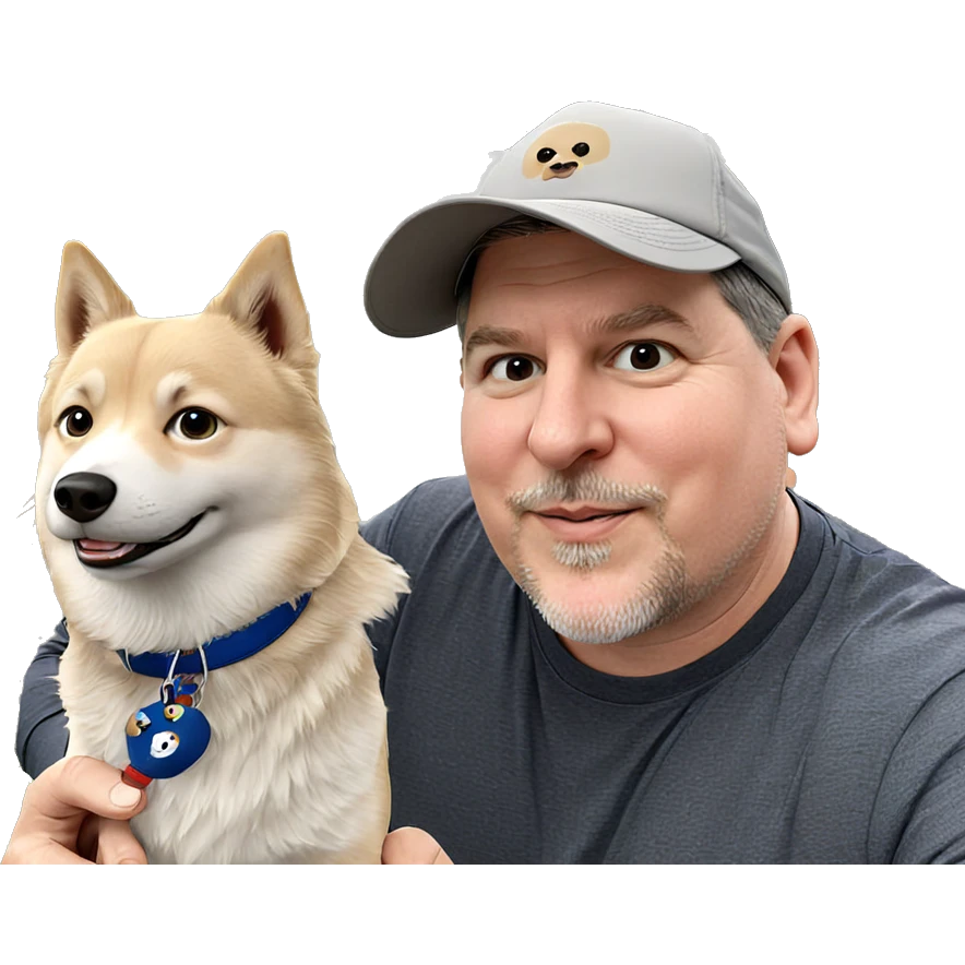 boy with hat and dog emoji