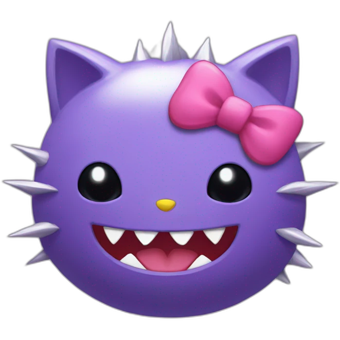 hello kitty with gengar emoji