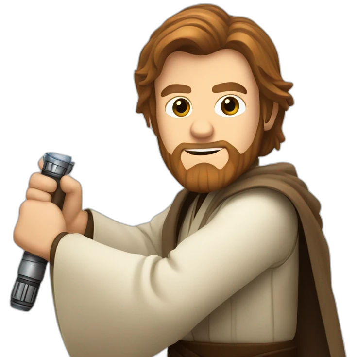 obiwan kenobi with a lightsaber emoji
