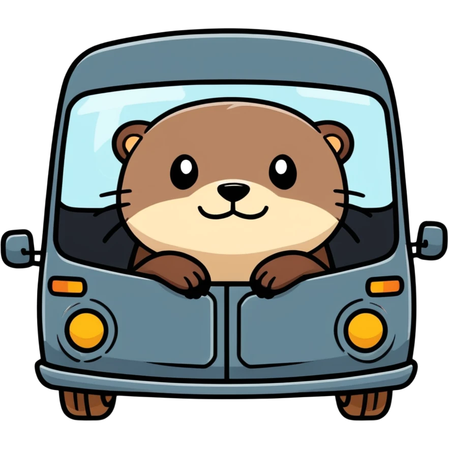 Otter inside a black van emoji