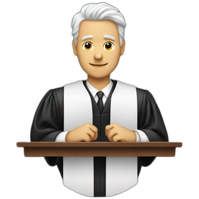 judge shows heart with hands emoji