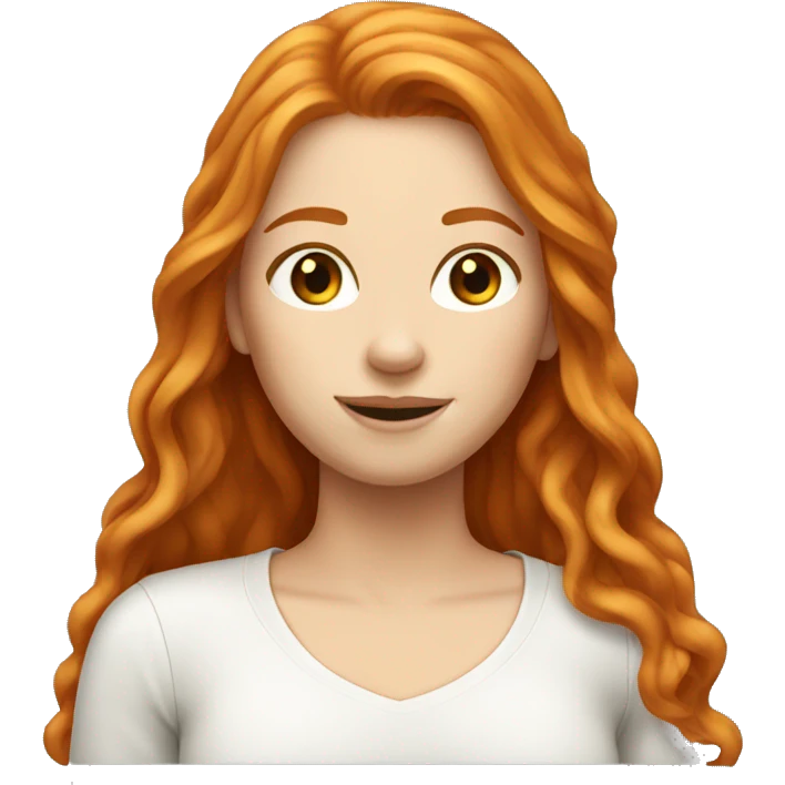Ginger pretty long haired woman emoji