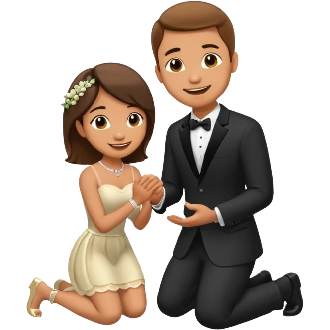 man kneeling and asking for marriage emoji