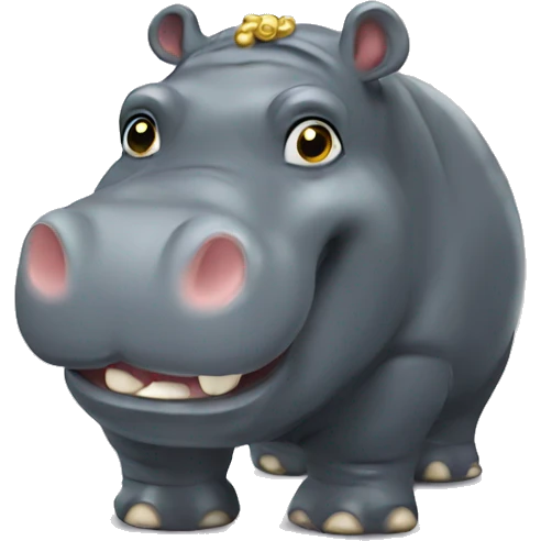 Hippo with gold chain emoji