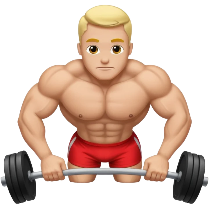 Bodybuilder bold doing pushups emoji
