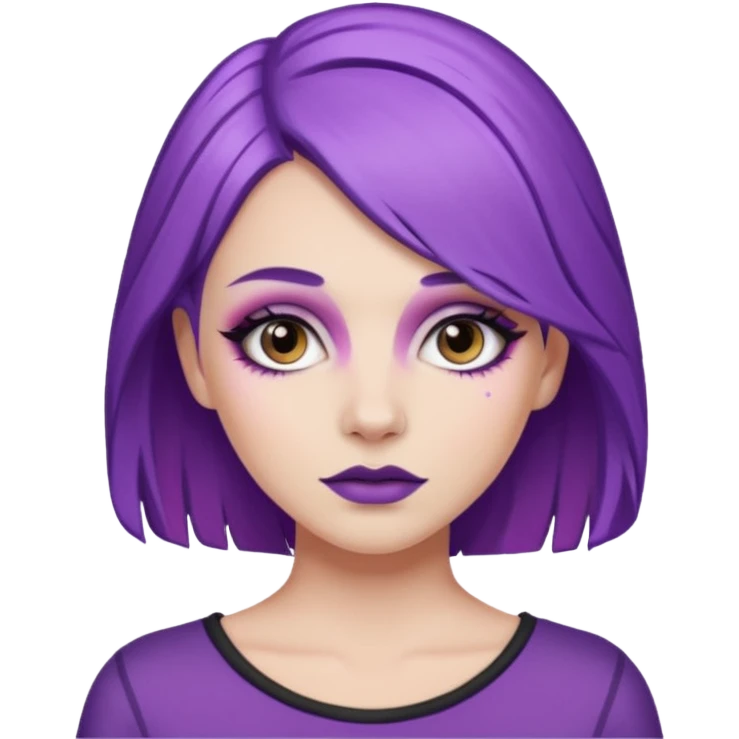 Purple haired white girl with makeup  emoji