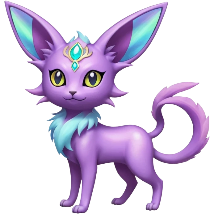 Shiny Exotic Elemental Espeon-Persian-Pokémon-Fakémon-hybrid-creature (full body) emoji