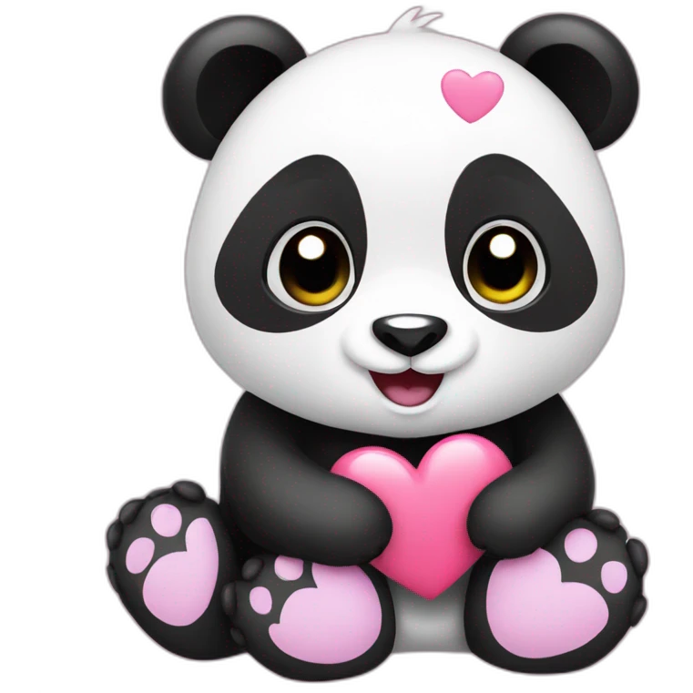 panda with hearts emoji