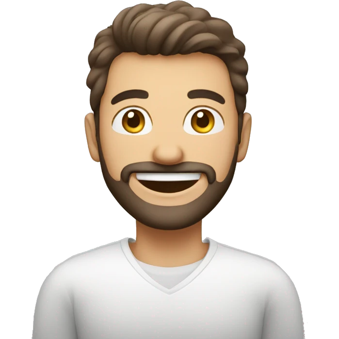happy man in white , topete , com barba  emoji