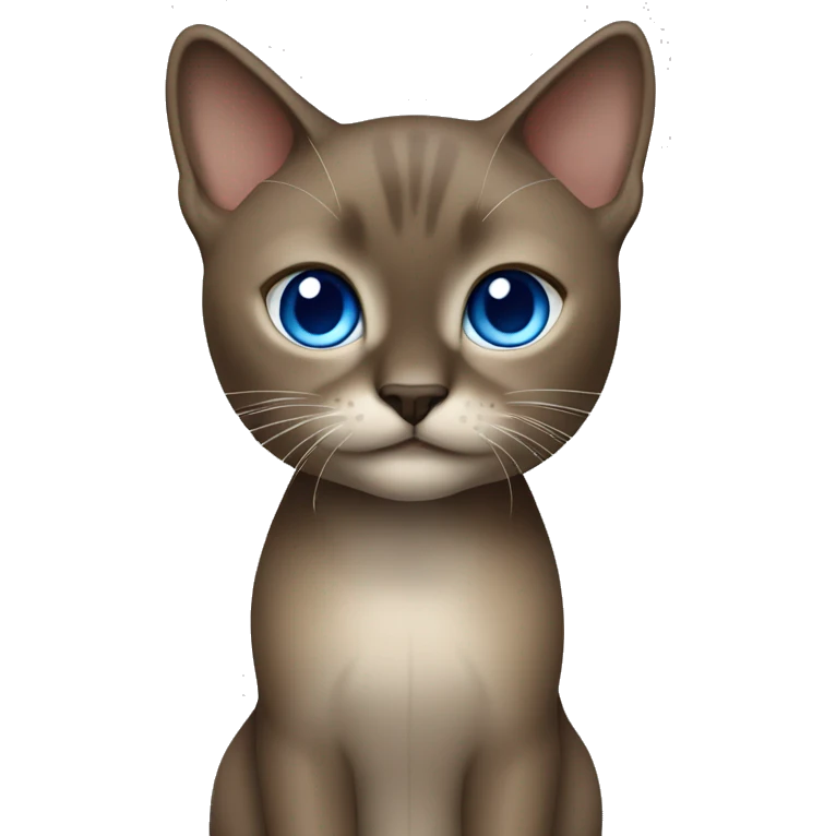 Dark Brown face - beige body female thai cat with blue eyes  emoji