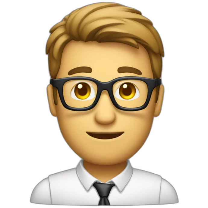 Hombre con gafas gerente de proyecto IT emoji