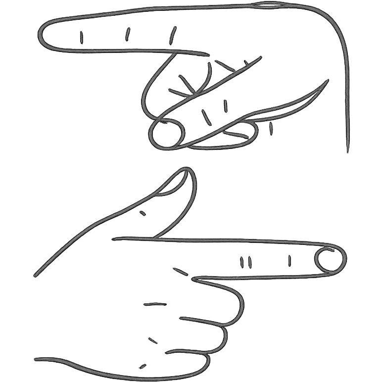 hands in the shape of the letter Z emoji