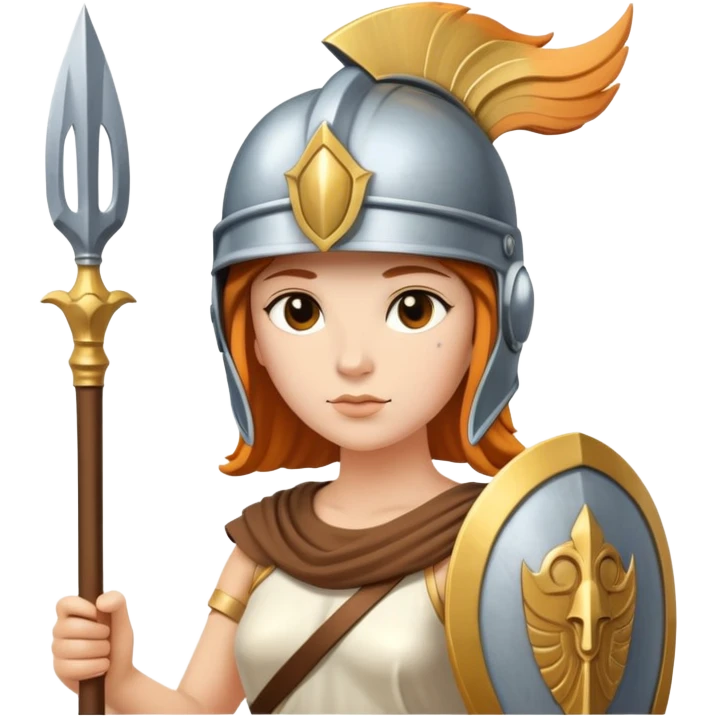 Goddess Athena with helmet and spear emoji
