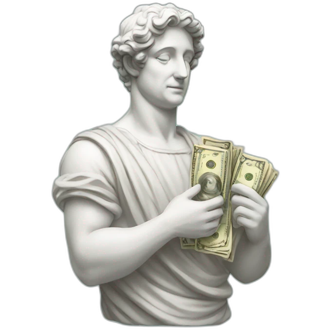 italian statue holding some money emoji