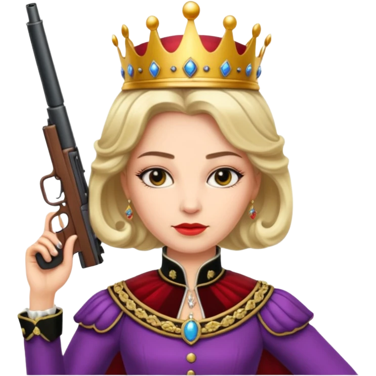 queen with gun emoji