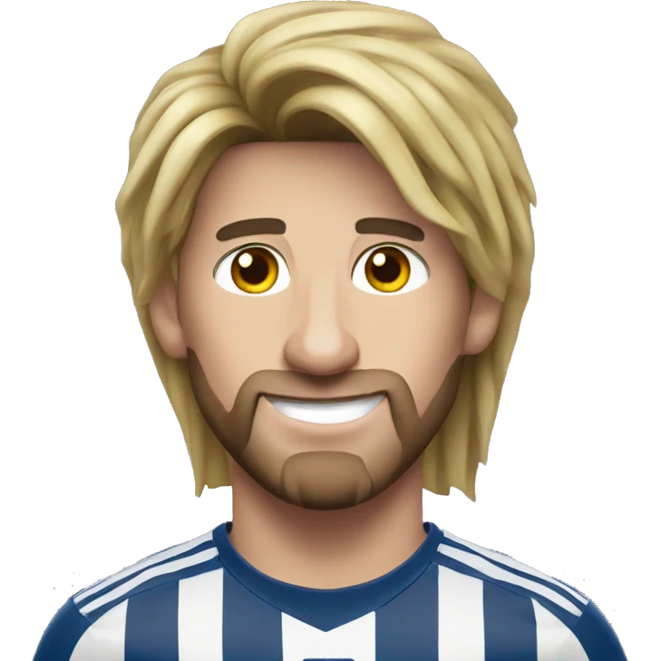 Messi with a Rapunzel wig emoji