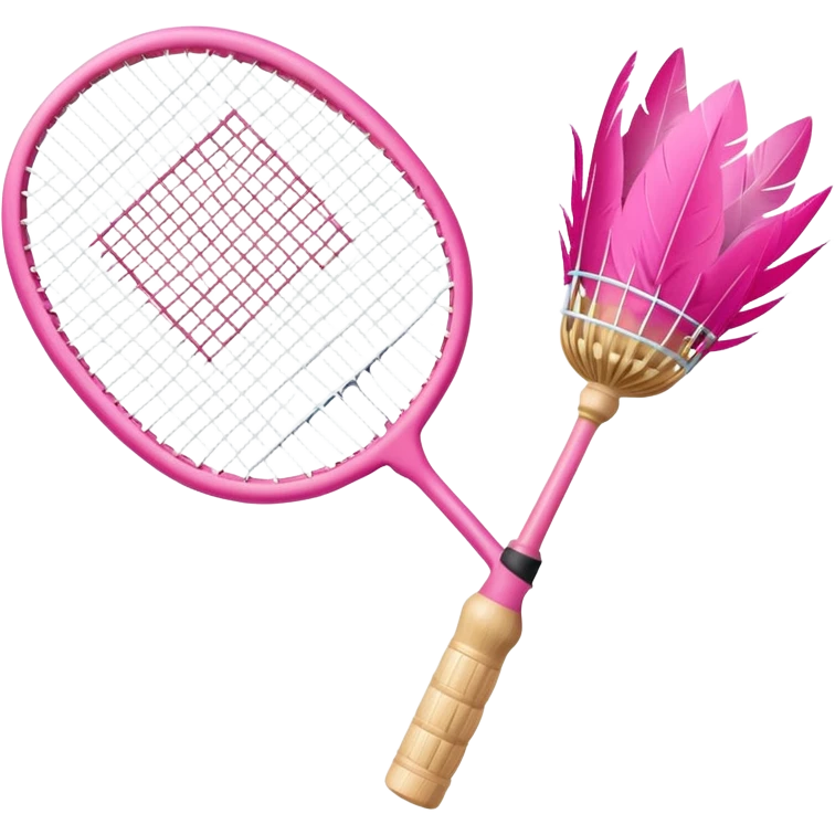 Pink badminton racket and shuttlecock emoji