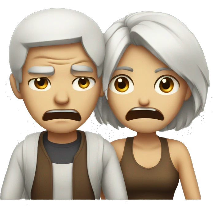 angry couple crying emoji