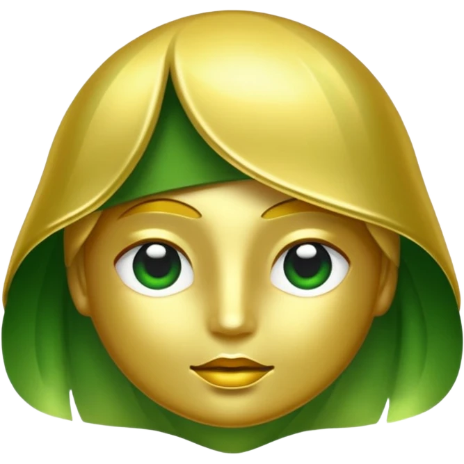 One in golden and green shadows emoji