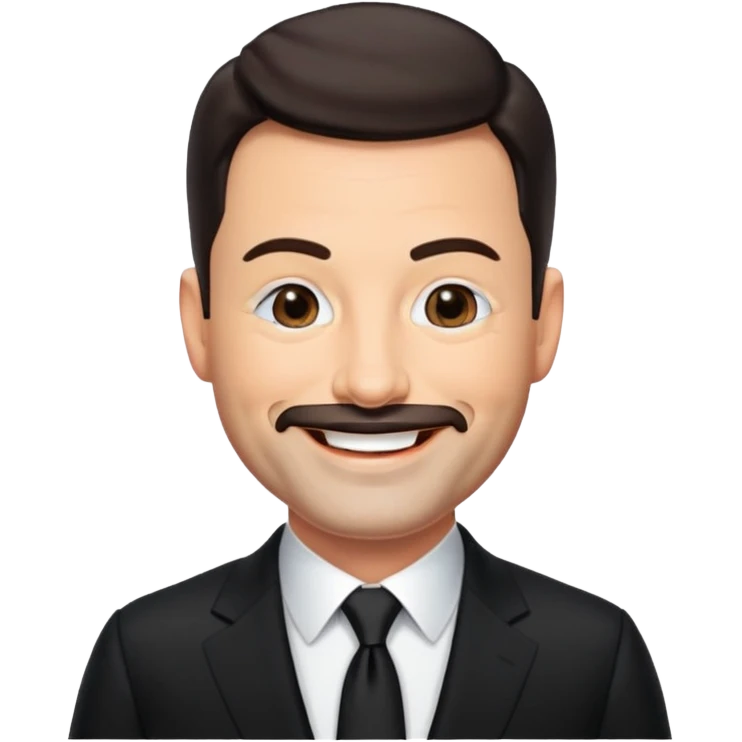 Jimmy Kimmel with black suit emoji