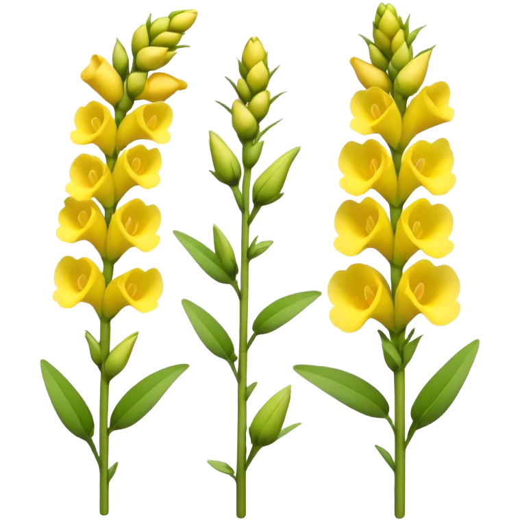 single Yellow Snapdragon, straight stem emoji