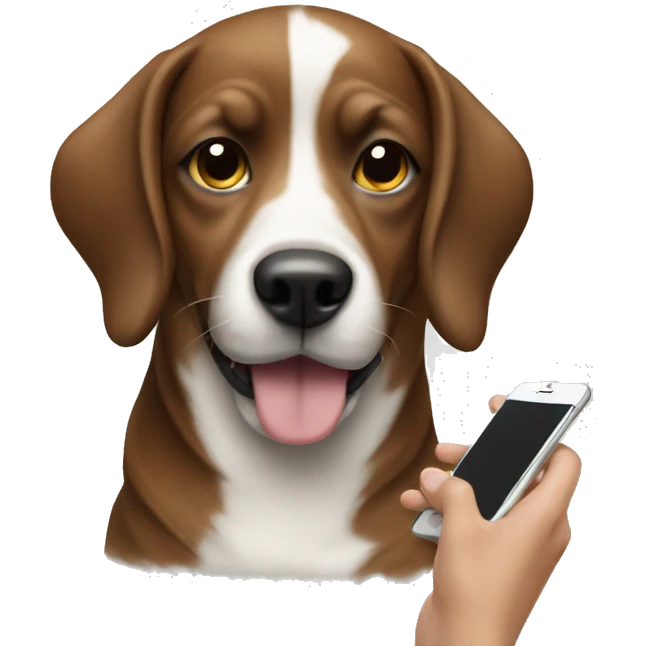 dog with iPhone emoji