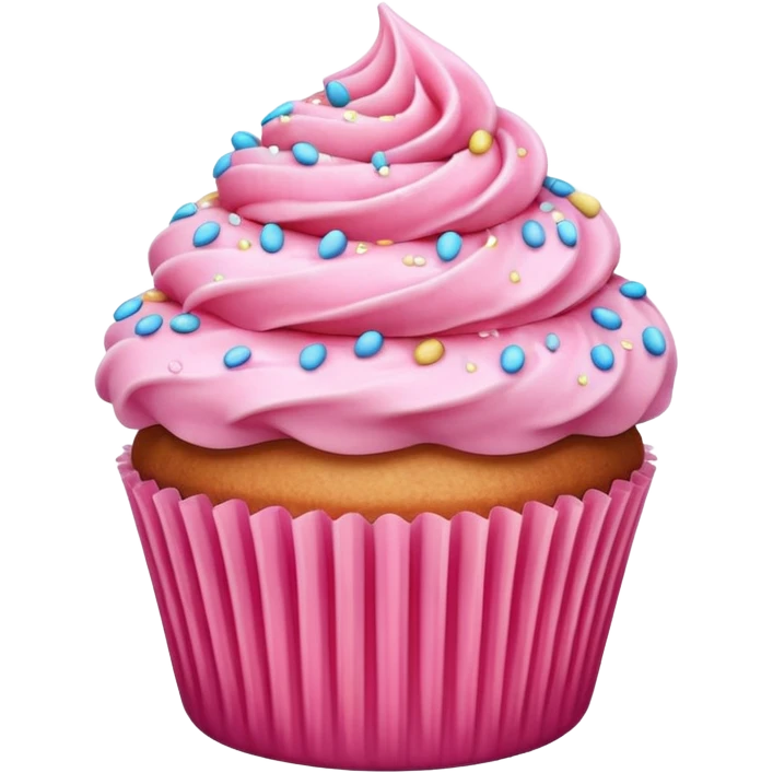 Cupcake with pink icing emoji