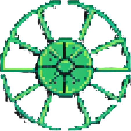 radiation symbol in pixel art style emoji