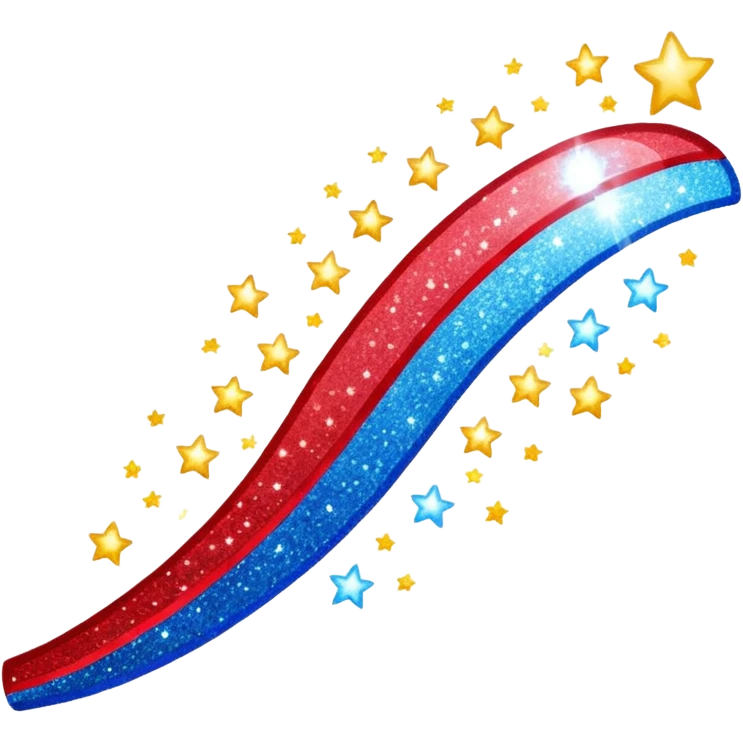 glitter red and blue raio emoji