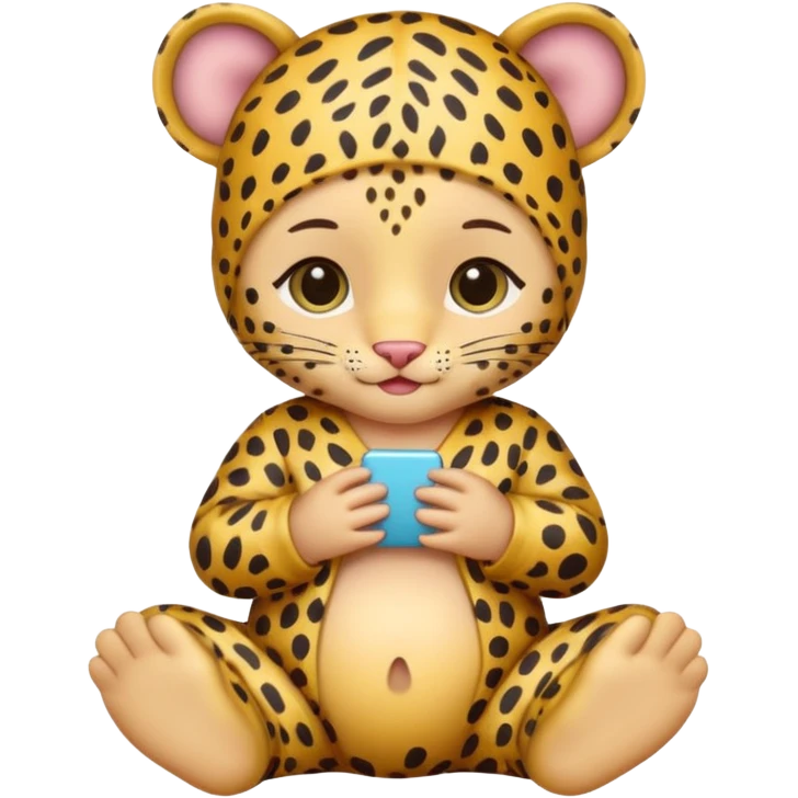 human baby with leopard patterned clothes emoji