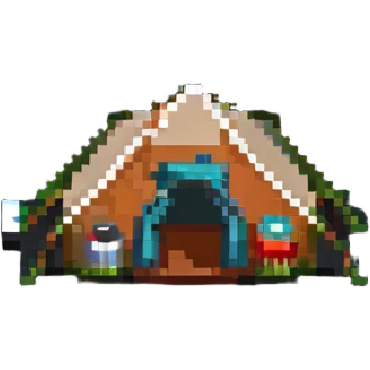 white and green camping tent emoji