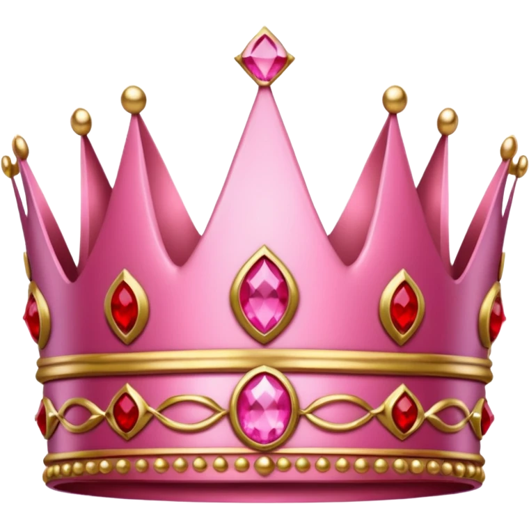 pink crown with only red gems a lot red gems emoji