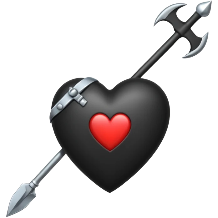 Corazón negro con una flecha emoji